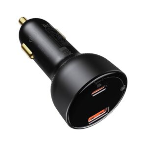 Baseus - Superme - Car Charger with Digital Display & Quick Charge Cable, Black (TZCCZX-01)