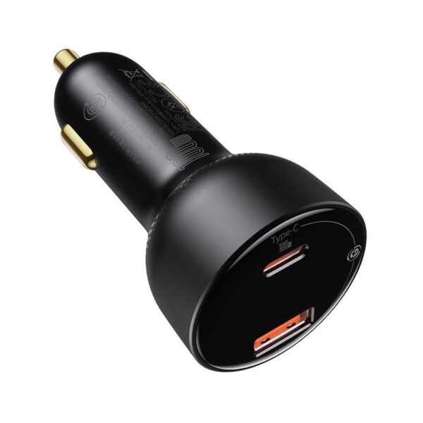 Baseus - Superme - Car Charger with Digital Display & Quick Charge Cable, Black (TZCCZX-01) - Image 2