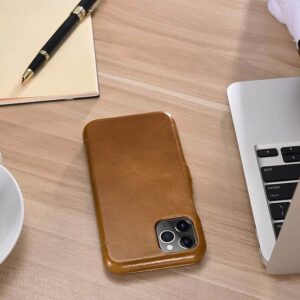 iPhone 11 Pro - iCarer Luxury Series (Side-open) Flip Case marron (RIX1107-GG)