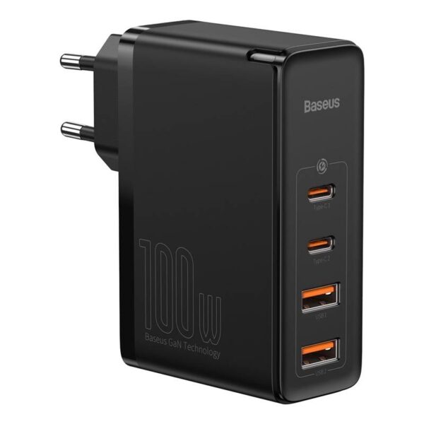 Baseus - GaN2 Pro - Fast charger 2C+2U, 100W EU, Black (CCGAN2P-L01) - Image 3