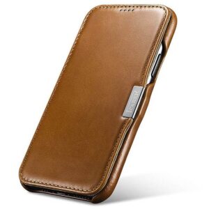 iPhone 11 Pro - iCarer Luxury Series (Side-open) Flip Case marron (RIX1107-GG)