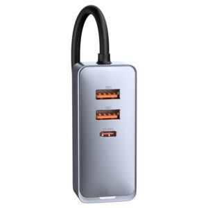 Baseus - Share Together PPS - Chargeur rapide multi-ports pour voiture, 120W 2U+2C, gris (CCBT-A0G)