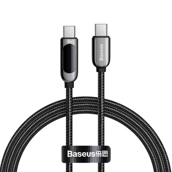 Baseus - Display - Type-C to Type-C fast charging cable, 100W 1m, black (CATSK-B01)