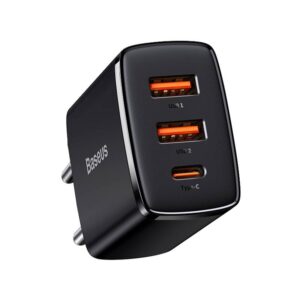 Baseus - Compact - Fast charger 2U+C, 30W EU, Black (CCXJ-E01)