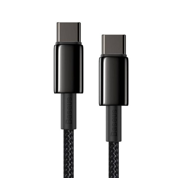 Baseus - Tungsten Gold - Fast charging cable Type-C to Type-C, 100W 1m, black (CATWJ-01) - Image 3