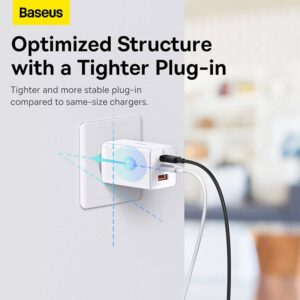 Baseus - GaN5 Pro - Fast charger 2C+U, 65W EU, White (CCGP120202)