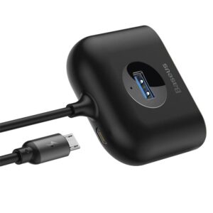 Baseus - Adattatore HUB USB 4 in 1, 1m, nero (CAHUB-AY01)