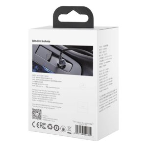 Baseus - Grain Pro - Caricabatterie da auto (doppio USB 4,8A), nero (CCALLP-01)