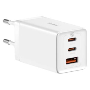 Baseus - GaN5 Pro - Schnellladegerät 2C+U, 65W EU, Weiss (CCGP120202)