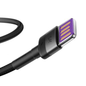 Baseus - Cafule HW - Cavo di ricarica rapida USB Tipo-C, 40W 1m, grigio-nero (CATKLF-PG1)