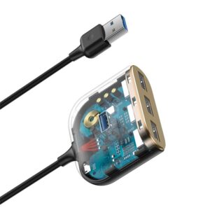 Baseus - Adaptateur HUB USB 4 en 1, 1m, noir (CAHUB-AY01)