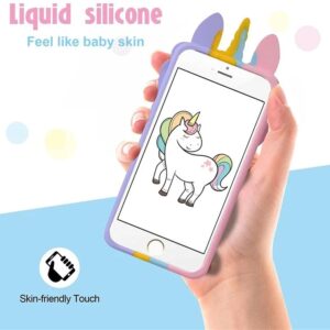 iPhone 13 Pro - Einhorn / Unicorn Pop-It Hülle, Silikon Backcase in Violett, Gelb, Pink