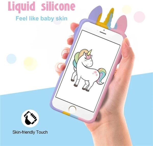 iPhone 13 Pro - Einhorn / Unicorn Pop-It Hülle, Silikon Backcase in Violett, Gelb, Pink - Image 5