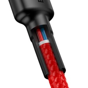 Baseus - Cafule - Câble de charge rapide Type-C PD2.0 60W, 1m, rouge (CATKLF-G09)