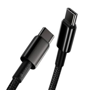 Baseus - Tungsten Gold - Fast charging cable Type-C to Type-C, 100W 1m, black (CATWJ-01)