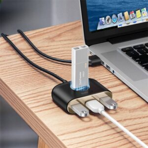 Baseus - 4-in-1 USB HUB Adapter, 1m, Schwarz (CAHUB-AY01)