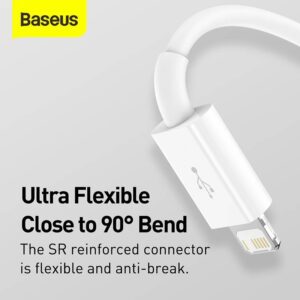 Baseus - Serie Superior - Cavo di ricarica rapida USB a M+L+C, 3,5A 1,5m, bianco (CAMLTYS-02)