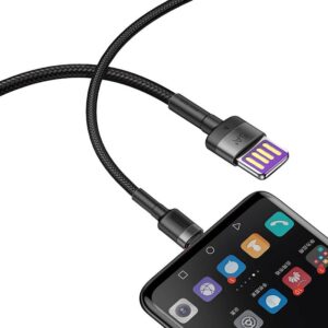 Baseus - Cafule HW - Fast charging cable USB Type-C, 40W 1m, gray-black (CATKLF-PG1)