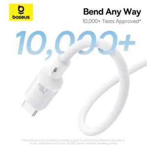 Baseus - Serie PicoGo - Cavo magnetico di ricarica rapida USB-C a USB-C, 240W 1m, bianco luna (P10376800211-00)