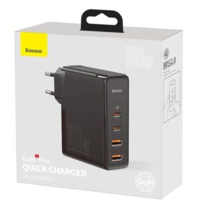 Baseus - GaN2 Pro - Schnellladegerät 2C+2U, 100W EU, Schwarz (CCGAN2P-L01)