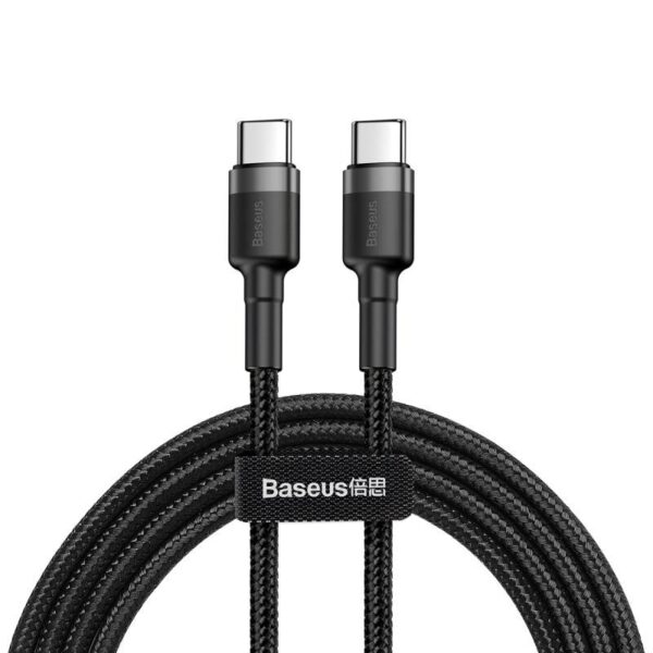 Baseus - Cafule - Cavo di ricarica rapida Type-C PD2.0 60W, 2 m, grigio + nero (CATKLF-HG1)