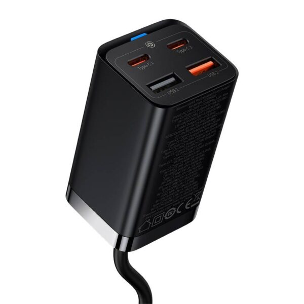 Baseus - GaN3 Pro - Chargeur rapide de bureau 2C+2U, 65W EU, noir (CCGP040101)