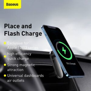 Baseus - Big Energy - Caricabatterie da auto senza fili con supporto, nero (WXJN-01)