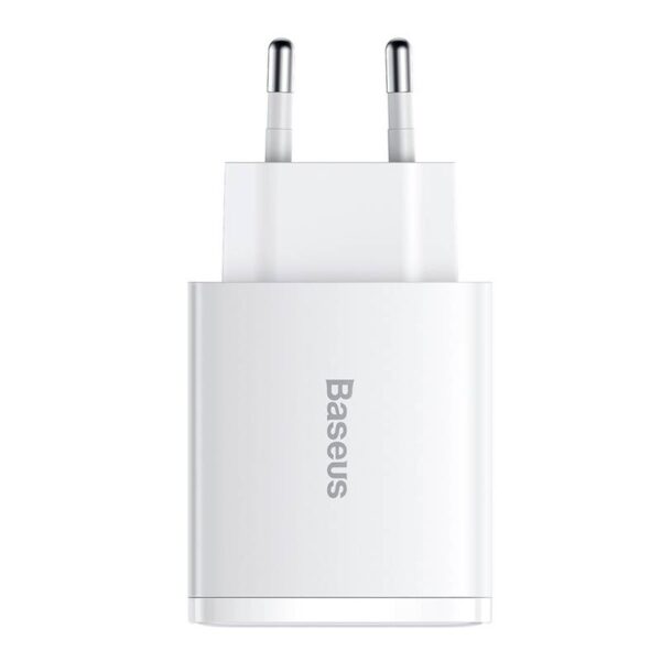 Baseus - Caricabatterie rapido compatto 2U+C, 30W EU, bianco (CCXJ-E02)