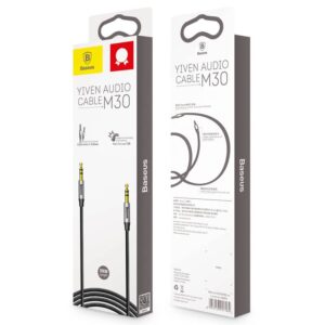 Baseus - Yiven - Cavo audio (da AUX a AUX), 1,5 m, argento+nero (CAM30-CS1)