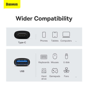 Baseus - Série Ingenuity - Mini adaptateur OTG type-C vers USB-A 3.1, noir (ZJJQ000001)