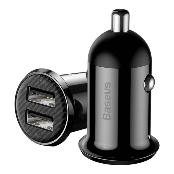 Baseus - Grain Pro - Autoladegerät (Dual USB 4.8A), Schwarz (CCALLP-01) – Bild 7