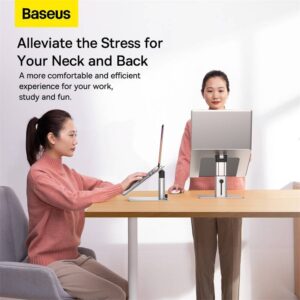 Baseus - Adjustable metal laptop stand, silver (LUJS000012)