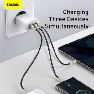 Baseus - Compact - Fast charger 2U+C, 30W EU, White (CCXJ-E02)