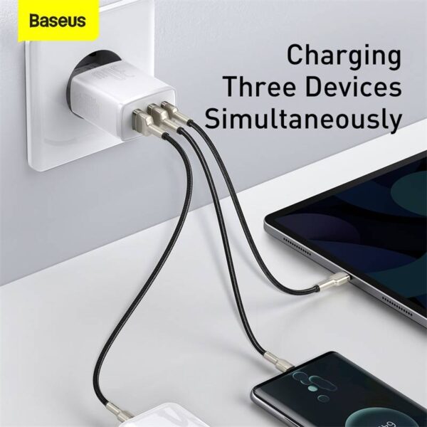 Baseus - Compact - Fast charger 2U+C, 30W EU, White (CCXJ-E02) - Image 4