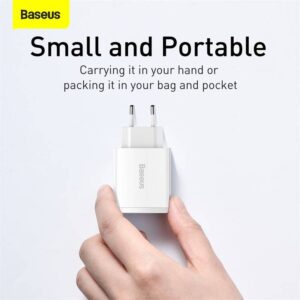 Baseus - Compact - Fast charger 2U+C, 30W EU, White (CCXJ-E02)