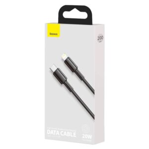 Baseus - High Density Fast Charging Cable Type-C to iP PD, 20W 2m, Black (CATLGD-A01)