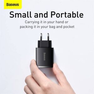 Baseus - Compact - Fast charger 2U+C, 30W EU, Black (CCXJ-E01)