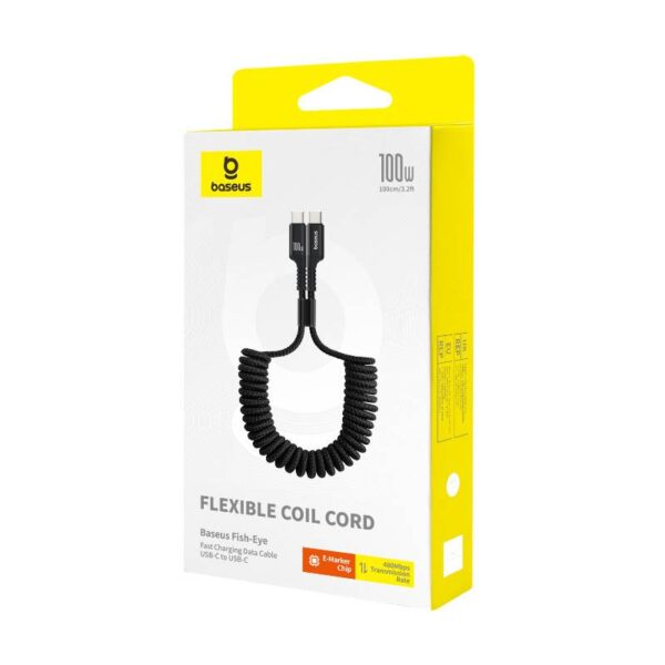 Baseus - Serie Fish-Eye - Cavo di ricarica rapida USB-C a USB-C, 100W 1m, nero (P10320203111-00) - immagine 4