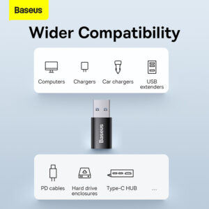 Baseus - Série Ingenuity - Mini adaptateur OTG USB 3.1 vers type-C, noir (ZJJQ000101)