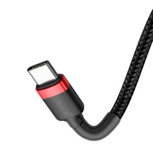 Baseus - Cafule - Câble de charge rapide Type-C PD2.0 60W, 2m, rouge + noir (CATKLF-H91)