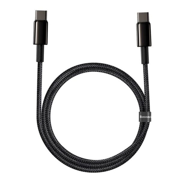 Baseus - Tungsten Gold - Fast charging cable Type-C to Type-C, 100W 1m, black (CATWJ-01)