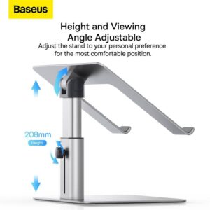 Baseus - Support métallique réglable pour ordinateur portable, argent (LUJS000012)