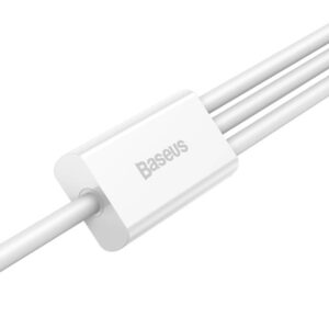 Baseus - Serie Superior - Cavo di ricarica rapida USB a M+L+C, 3,5A 1,5m, bianco (CAMLTYS-02)