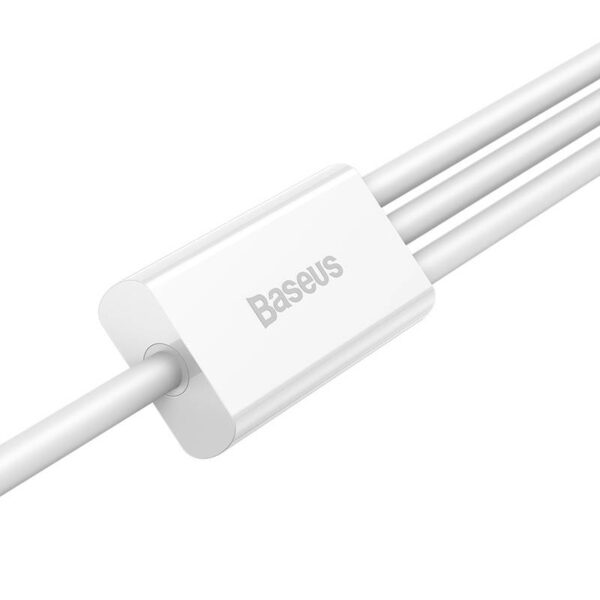 Baseus - Superior Serie - Câble de recharge rapide USB vers M+L+C, 3.5A 1.5m, Blanc (CAMLTYS-02) – Image 7