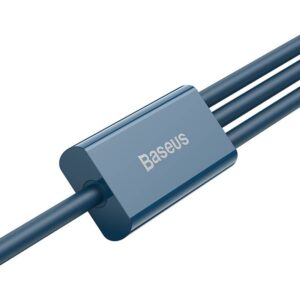 Baseus - Serie Superior - Cavo di ricarica rapida USB a M+L+C, 3,5A 1,5m, blu (CAMLTYS-03)