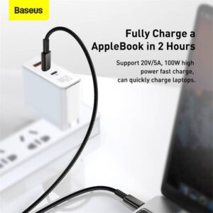 Baseus - Tungsten Gold - Fast charging cable Type-C to Type-C, 100W 1m, black (CATWJ-01)