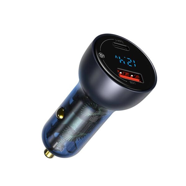 Baseus - Particular - Car charger with digital display, 65W, dark gray (CCKX-C0G) - Image 4