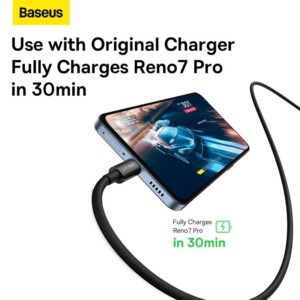 Baseus - Superior Series (SUPERVOOC) - Fast charging cable USB to Type-C, 65W 1m, black (CAYS000901)