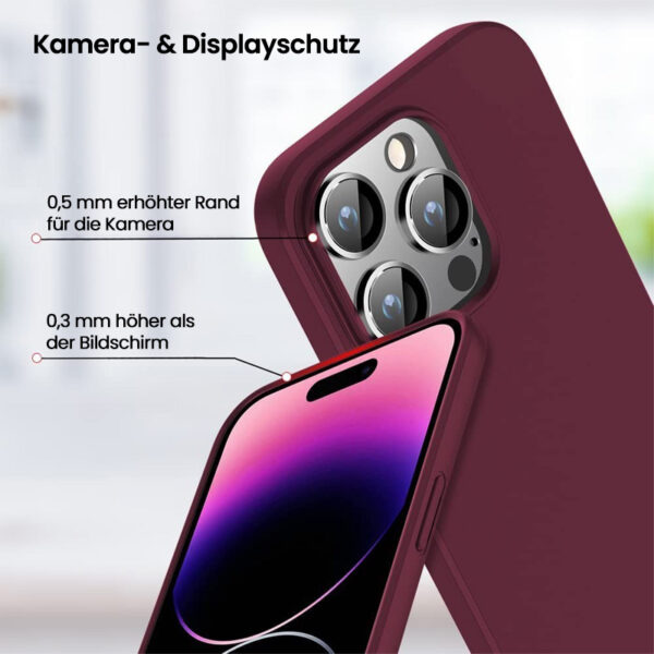 Apple iPhone 16 - X-Level Guardian Backcase aus TPU, ultra dünn & flexibel, Kameraschutz, Weinrot – Bild 3