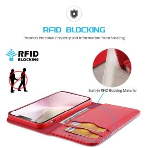 iPhone 16e - DUX Hivo Series Flip Case, Rot, Kunstleder